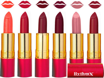 

Rythmx Flawless Matte Finish Non Transfer Lipstick Set of 6 Shades(Orange, Tomato Red, Dark Red, Radish Maroon, Nude, Dark Brick)