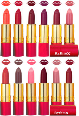 

Rythmx Matt-my-lips 12 Matt-inee Non Transfer Lipstick Shades(Orange, Tomato Red, Dark Red, Purple, Dark Rose, Dark Peach, Light Orange, Coffee, Peach, Radish Maroon, Nude, Dark Brick)
