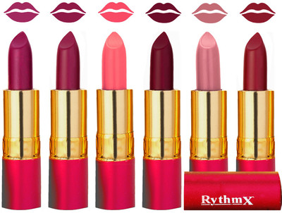 

Rythmx Flawless Matte Finish Non Transfer Lipstick Set of 6 Shades(Light Purple, Magnta, Peach, Radish Maroon, Nude, Dark Brick)