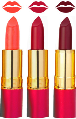 

Rythmx Bold Ulti-Matt Non Transfer Lipstick combo 3 shades(Orange, Tomato Red, Dark Red)