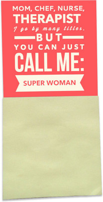 

Clixicle Magnet with Post-It - Super Woman Mom - 3in x 6in Fridge Magnet Pack of 1(Multicolor)