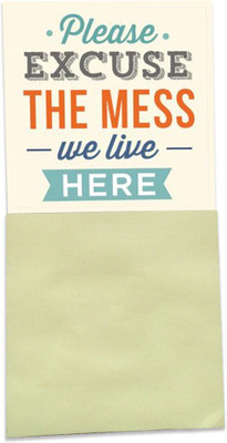 

Clixicle Magnet with Post-It - Excuse the Mess - 3in x 6in Fridge Magnet Pack of 1(Multicolor)