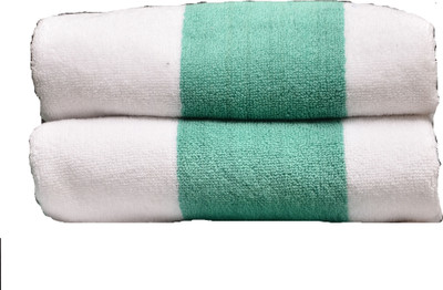 

Avira Home Cotton 525 GSM Hand Towel Set(Pack of 2, Multicolor), Sea green & white