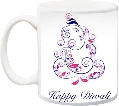 

Stylotrendz Happy Diwali Designer Ganesha Print Ceramic Mug(325 ml), White