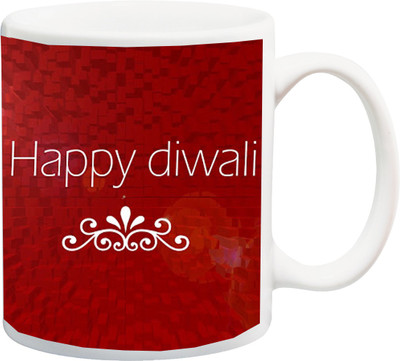 

Stylotrendz Happy Diwali in red Print Coffee Ceramic Mug(325 ml), White