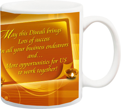 

Stylotrendz Corporate Diwali Gifts Perfect for Business Partners or Clients Ceramic Mug(325 ml), White