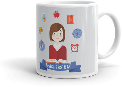 

AMIHART White printed ceramic mugs for gifting on different occasions like teachers day, Happy Teachers Day, A Perfect Gift Item for our Teachers Ceramic Mug(325 ml)
