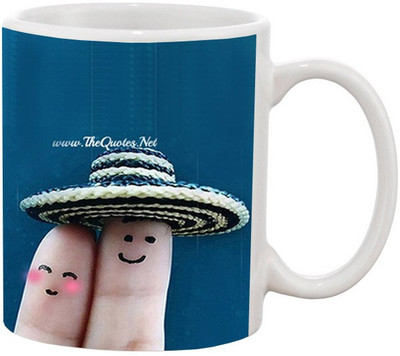 

Ashvah Smile Ceramic Mug(350 ml), Multicolor