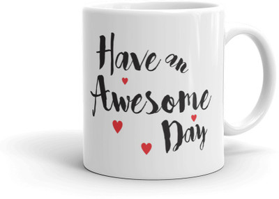 

AMIHART White printed ceramic mugs for gifting on different occasions, Good Morning Starts with coffee, A perfect Gift Item for your loved ones. Ceramic Mug(325 ml)