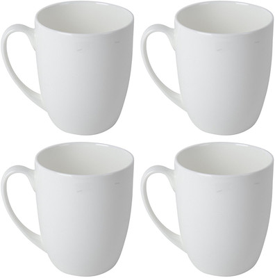 

Pearl Mug-4 Bone China Mug(330 ml, Pack of 4), White