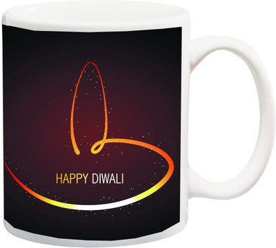 

Stylotrendz happy diwali simple print Ceramic Mug(325 ml), White