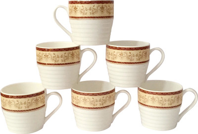 

Pearl A101 Bone China Mug(180 ml, Pack of 6), Multicolor