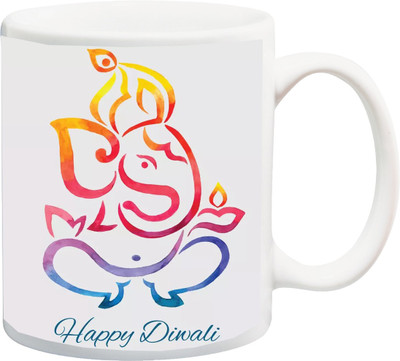 

Stylotrendz Happy Diwali suitable gifft for Deepawali Ceramic Mug(325 ml), White