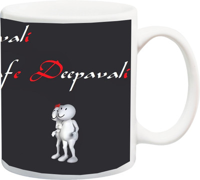 

Stylotrendz Diwali Perfect Gifting Enjoy Pollution Free & Safe Deepawali Message Ceramic Mug(325 ml), White
