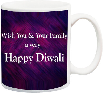 

Stylotrendz Simple Diwali Wishing Gifting Corporate Coffee Ceramic Mug(325 ml), White