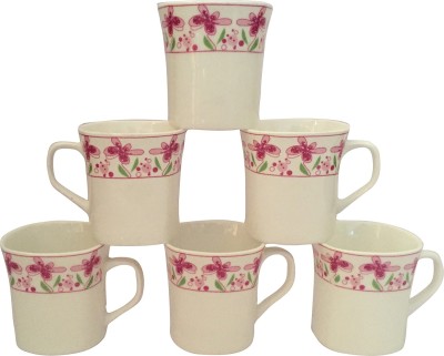 

Pearl A110 Bone China Mug(170 ml, Pack of 6), Multicolor