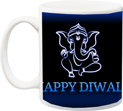 

Stylotrendz Happy Diwali Ganesha Print best gifting for diwali Ceramic Mug(325 ml), White