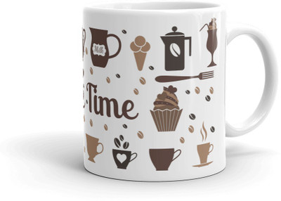 

AMIHART White printed ceramic mugs for gifting on different occasions, Quateds, A coffee Time,A perfect Gift Item for office people. Ceramic Mug(325 ml)