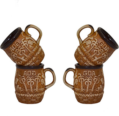 

K.V.ENTERPRISES3 KV0039 Ceramic Mug(140 ml, Pack of 4), Multicolor