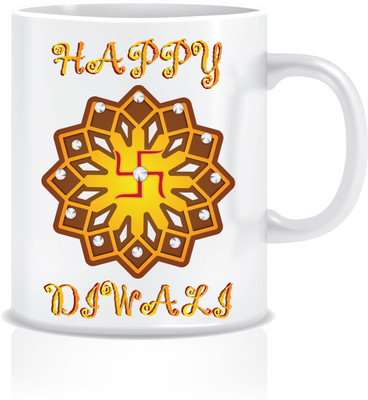 

Everyday Desire Happy Diwali Greetings ED104 Ceramic Mug(300 ml), Multicolor