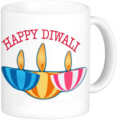 

PIXART HappDiwali003 Ceramic Mug(250 ml), White