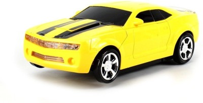 Hunger Toys Transformer Robot Car Toy Bump-N-Go with Lights and Sounds, Battery Operated(Yellow)