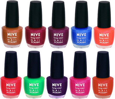

Nive Nail Polish Combo At Wholesale Rate Brown,Pink,Purple,Blue,Orange,Pink,Green,Purple,Pink,Brown(Pack of 10)
