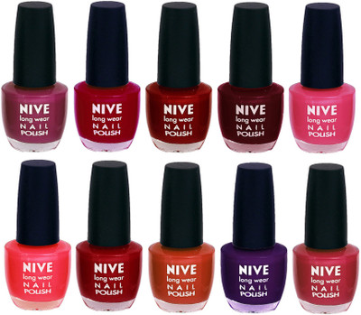 

Nive Nail Polish Combo At Wholesale Rate Purple,Pink,Red,Maroon,Pink,Pink,Red,Brown,Purple,Pink(Pack of 10)