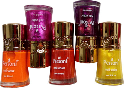 

Personi Multicolor Set of 5 Nail Paints Multicolor(Pack of 5)