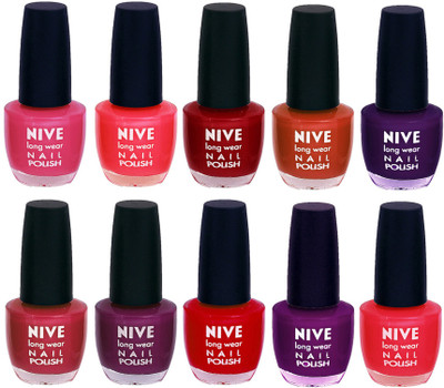 

Nive Nail Polish Combo At Wholesale Rate Pink,Pink,Red,Brown,Purple,Pink,Purple,Red,Purple,Pink(Pack of 10)