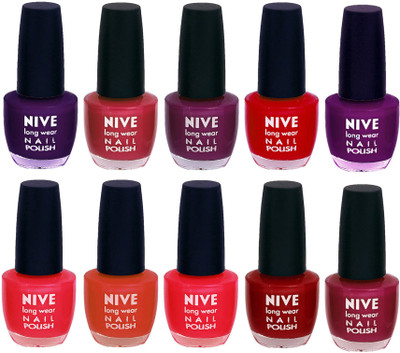 

Nive Nail Polish Combo At Wholesale Rate Purple,Pink,Purple,Red,Purple,Pink,Brown,Red,Pink,Pink(Pack of 10)