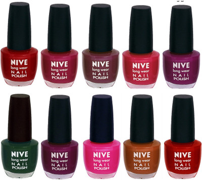 

Nive Nail Polish Combo At Wholesale Rate Pink,Pink,Purple,Pink,Purple,Green,Purple,Pink,Brown,Red(Pack of 10)