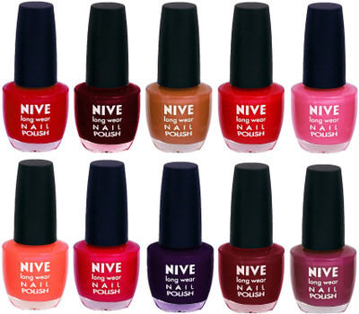 

Nive Nail Polish Combo At Wholesale Rate Red,Maroon,Brown,Red,Pink,Orange,Pink,Purple,Maroon,Purple(Pack of 10)