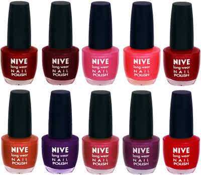

Nive Nail Polish Combo At Wholesale Rate Red,Maroon,Pink,Pink,Red,Brown,Purple,Pink,Purple,Red(Pack of 10)
