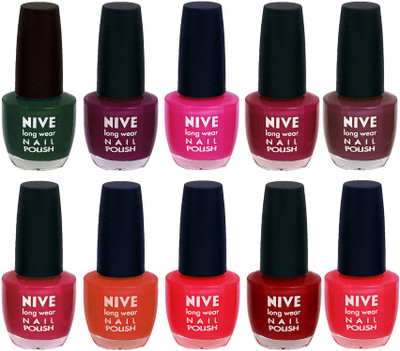 

Nive Nail Polish Combo At Wholesale Rate Green,Purple,Pink,Pink,Purple,Pink,Brown,Red,Pink,Pink(Pack of 10)