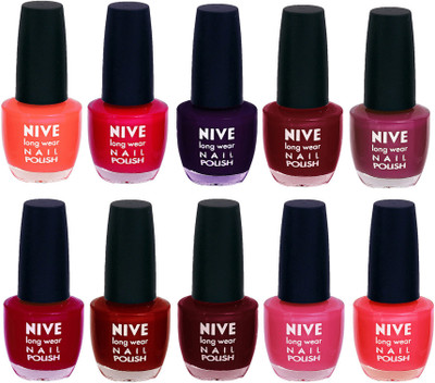 

Nive Nail Polish Combo At Wholesale Rate Orange,Pink,Purple,Maroon,Purple,Pink,Red,Maroon,Pink,Pink(Pack of 10)