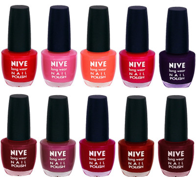 

Nive Nail Polish Combo At Wholesale Rate Red,Pink,Orange,Pink,Purple,Maroon,Purple,Pink,Red,Maroon(Pack of 10)