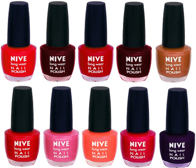 

Nive Nail Polish Combo At Wholesale Rate Red,Maroon,Red,Maroon,Brown,Red,Pink,Orange,Pink,Purple(Pack of 10)
