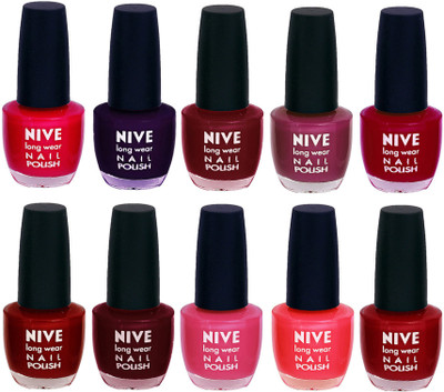 

Nive Nail Polish Combo At Wholesale Rate Pink,Purple,Maroon,Purple,Pink,Red,Maroon,Pink,Pink,Red(Pack of 10)