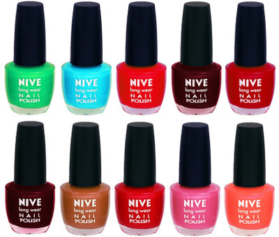 

Nive Nail Polish Combo At Wholesale Rate Green,Blue,Red,Maroon,Red,Maroon,Brown,Red,Pink,Orange(Pack of 10)