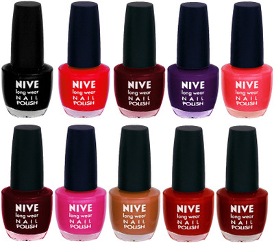 

Nive Nail Polish Combo At Wholesale Rate Black,Red,Maroon,Maroon,Purple,Pink,Pink,Brown,Red,Red(Pack of 10)