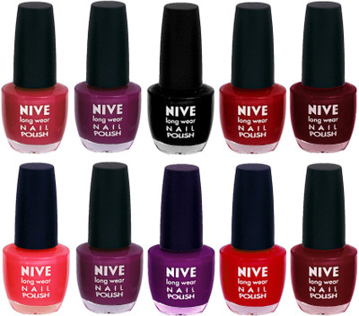 

Nive Nail Polish Combo At Wholesale Rate Pink,Purple,Black,Red,Maroon,Purple,Red,Maroon(Pack of 10)