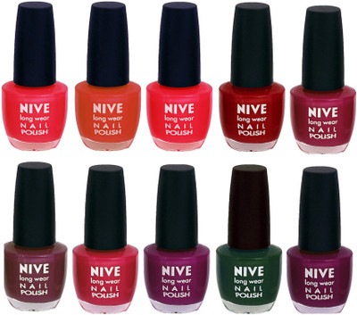 

Nive Nail Polish Combo At Wholesale Rate Pink,Brown,Red,Pink,Pink,Purple,Pink,Purple,Green,Purple(Pack of 10)