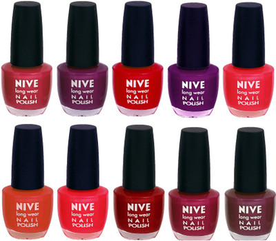

Nive Nail Polish Combo At Wholesale Rate Pink,Purple,Red,Purple,Pink,Brown,Red,Pink,Pink,Purple(Pack of 10)