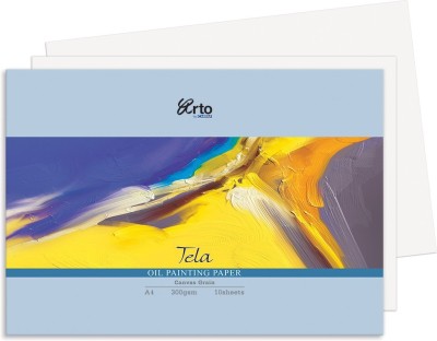 Campap Tela Canvas Grain A4 300 gsm Oil Painting Paper(Set of 1, White)