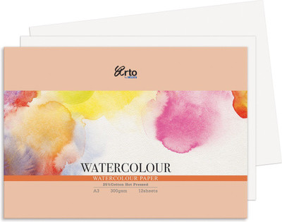 

Campap Studio 25% Cotton, Hot Pressed A3 Watercolor Paper(Set of 1, White)