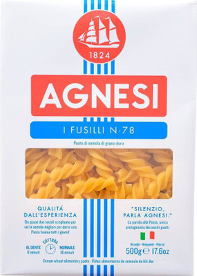 

Agnesi I N.78 (Pack of 2) Fusilli Pasta(Pack of 2, 500 g)
