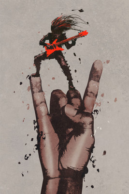

hand in rock n roll poster Photographic Paper(24 inch X 16 inch, Rolled)