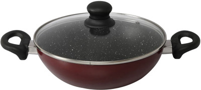 

Millerhaus Vienna Kadhai 0 cm with Lid(Aluminium, Non-stick, Induction Bottom), Red