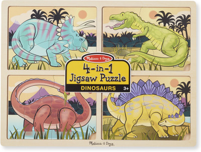 

Melissa & Doug 4-in-1 Dinosaur Jigsaw Puzzle(16 Pieces)